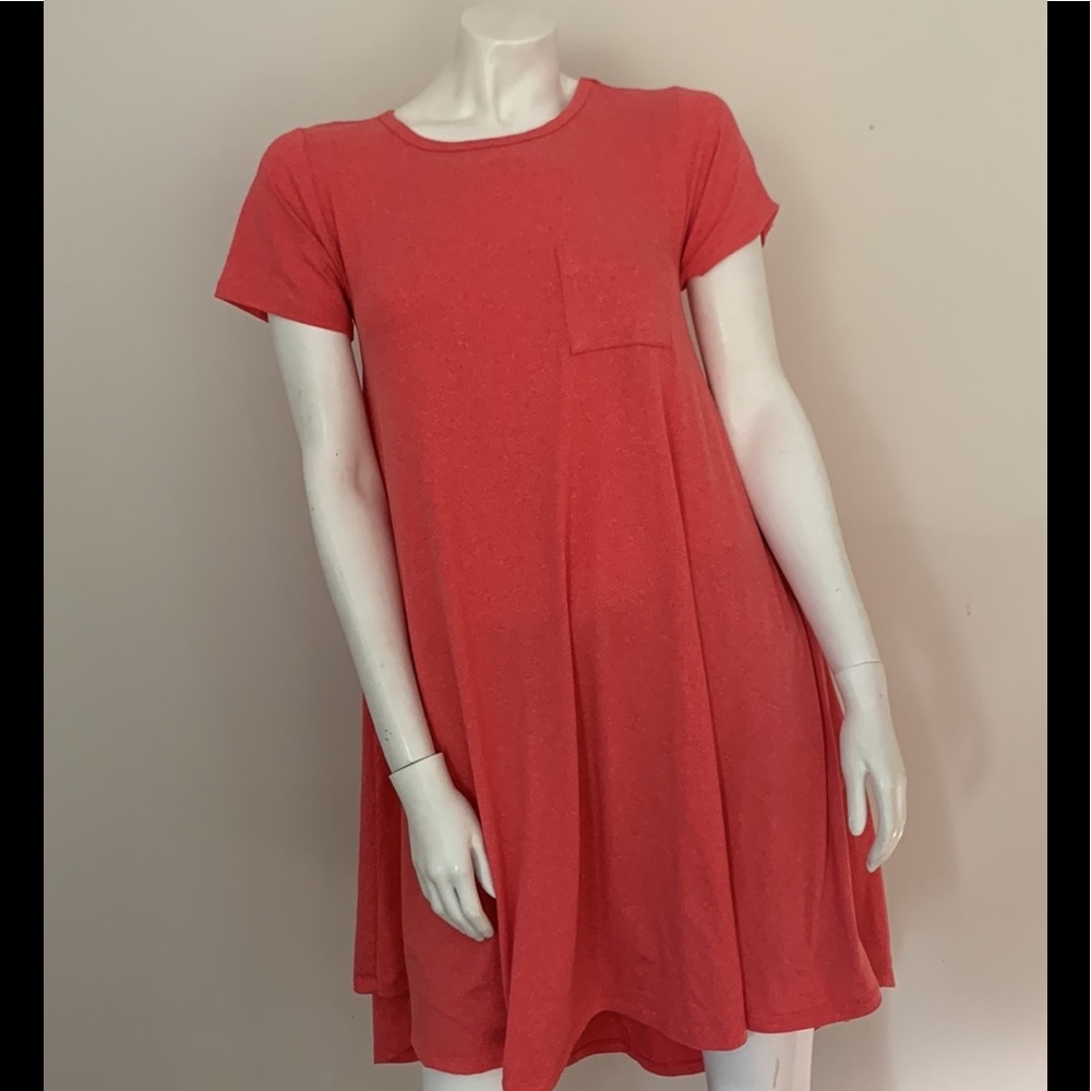 LULAROE CARLY Solid Pink Orange STRETCHY HI LO XXS
